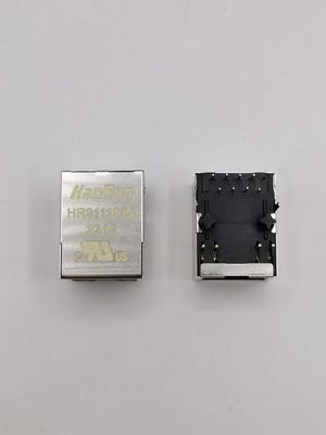 HR911105A HanRun Single Port RJ45 Connector với từ tính tích hợp và đèn LED